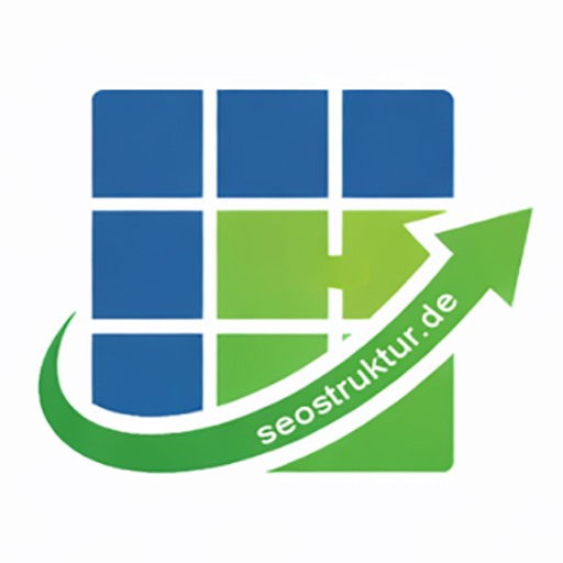 Logo von seostruktur.de mit blau-grünem Struktur-Symbol – SEO & Struktur für Selbstständige